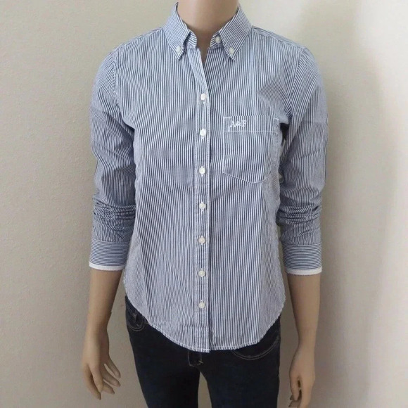 NWT Abercrombie Striped Button Down Shirt XS - Picture 1 of 5